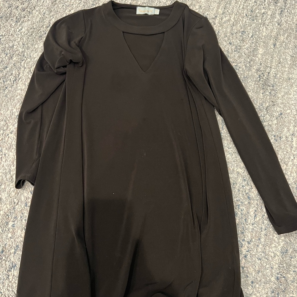 Veronica M. black long sleeve dress with cut out. Size S